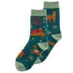 m. lynne designs holiday reindeer socks