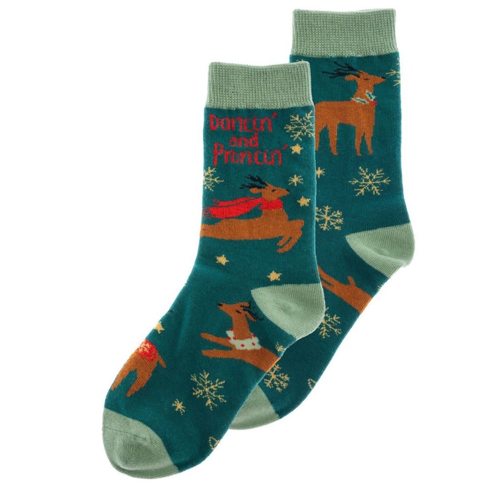 m. lynne designs holiday reindeer socks