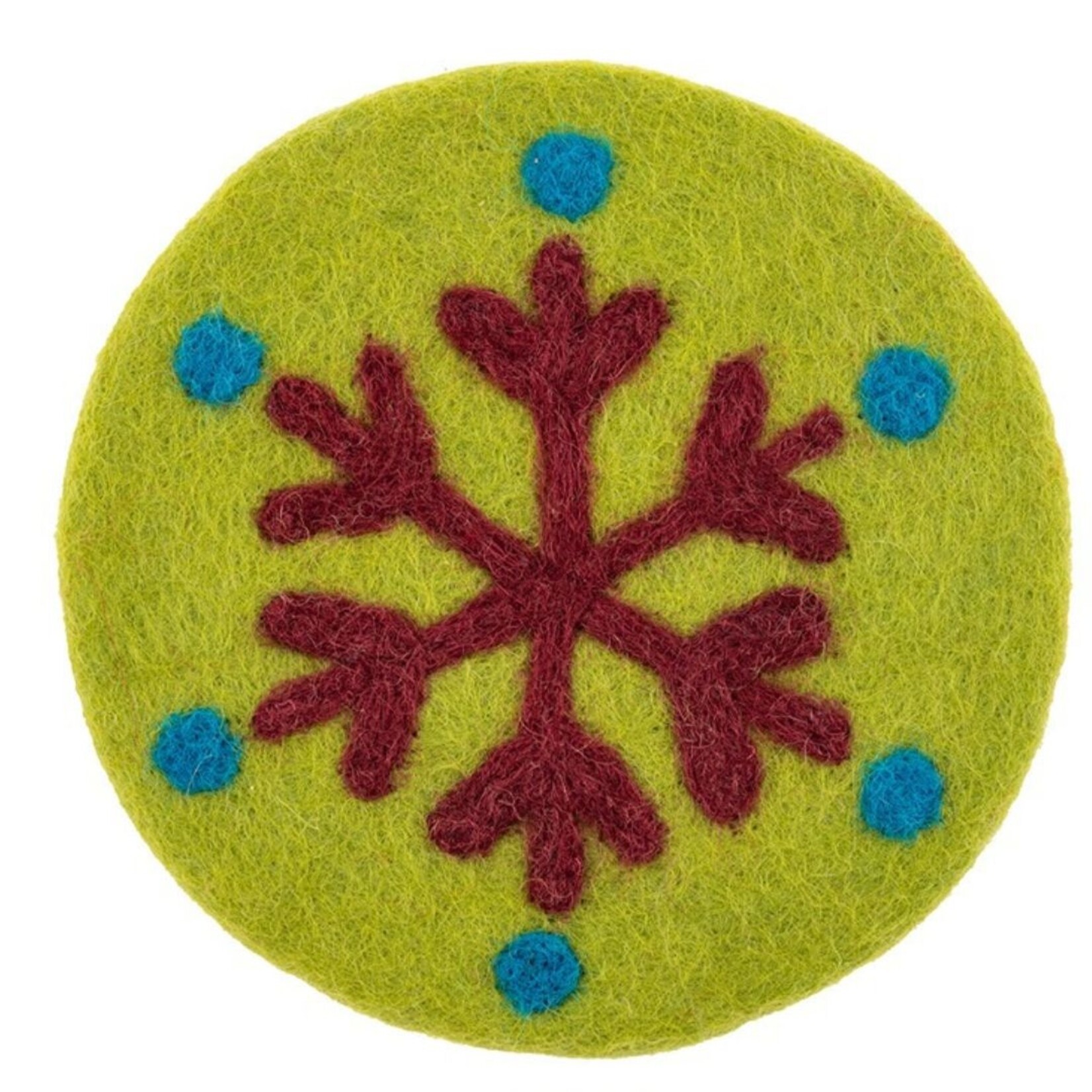 m. lynne designs felt retro snowflake coaster