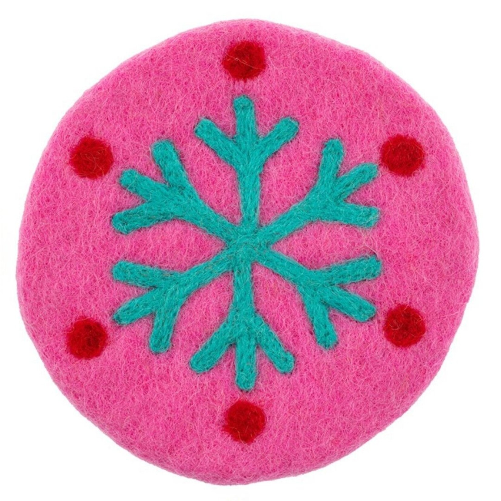 m. lynne designs felt retro snowflake coaster
