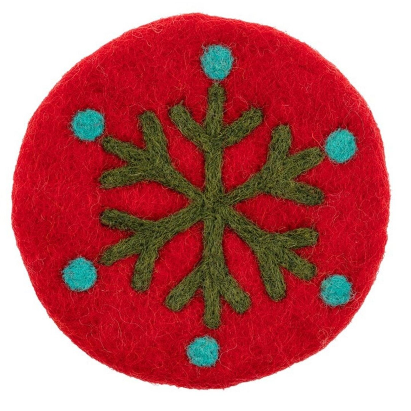 m. lynne designs felt retro snowflake coaster