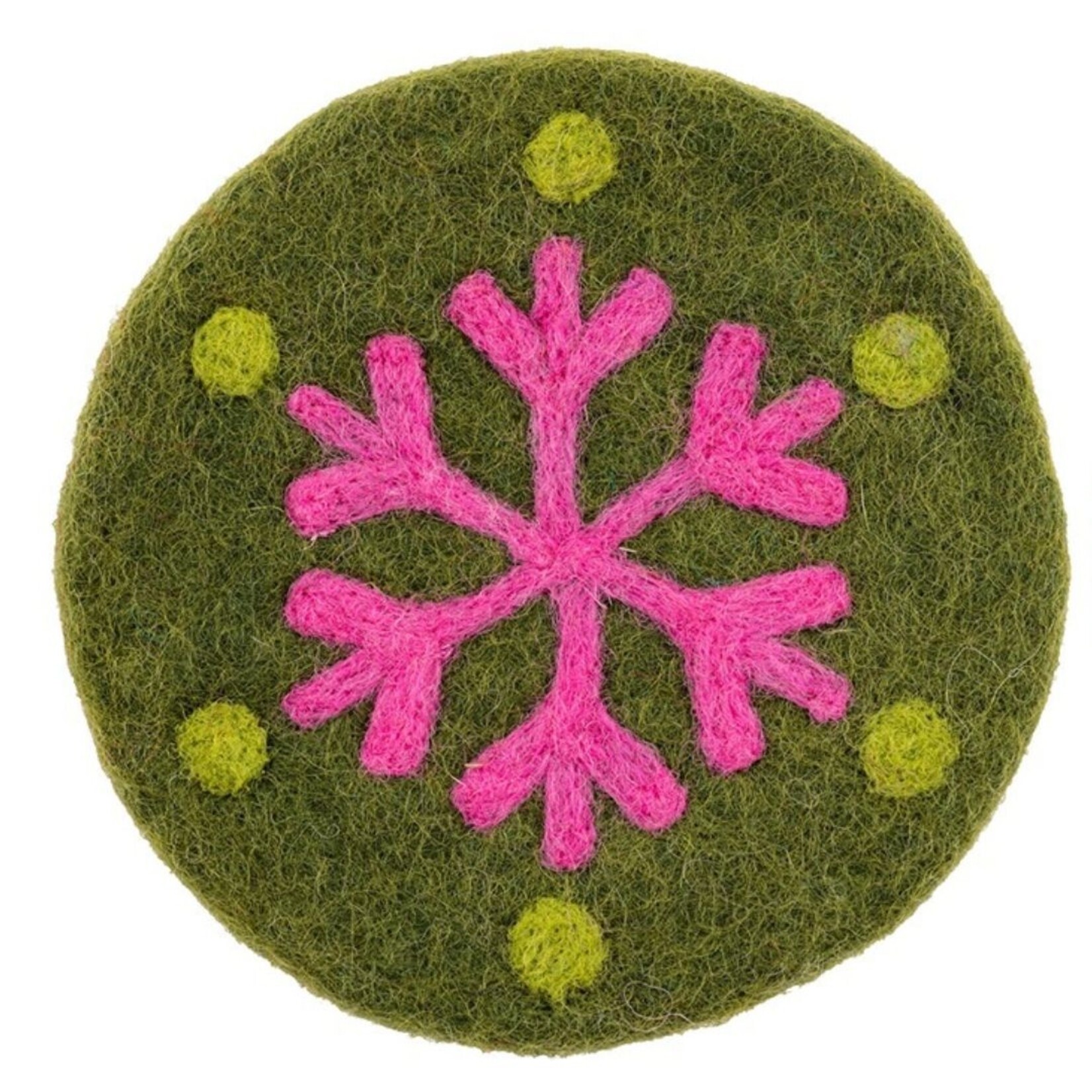 m. lynne designs felt retro snowflake coaster