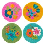 m. lynne designs colorful felt floral coaster