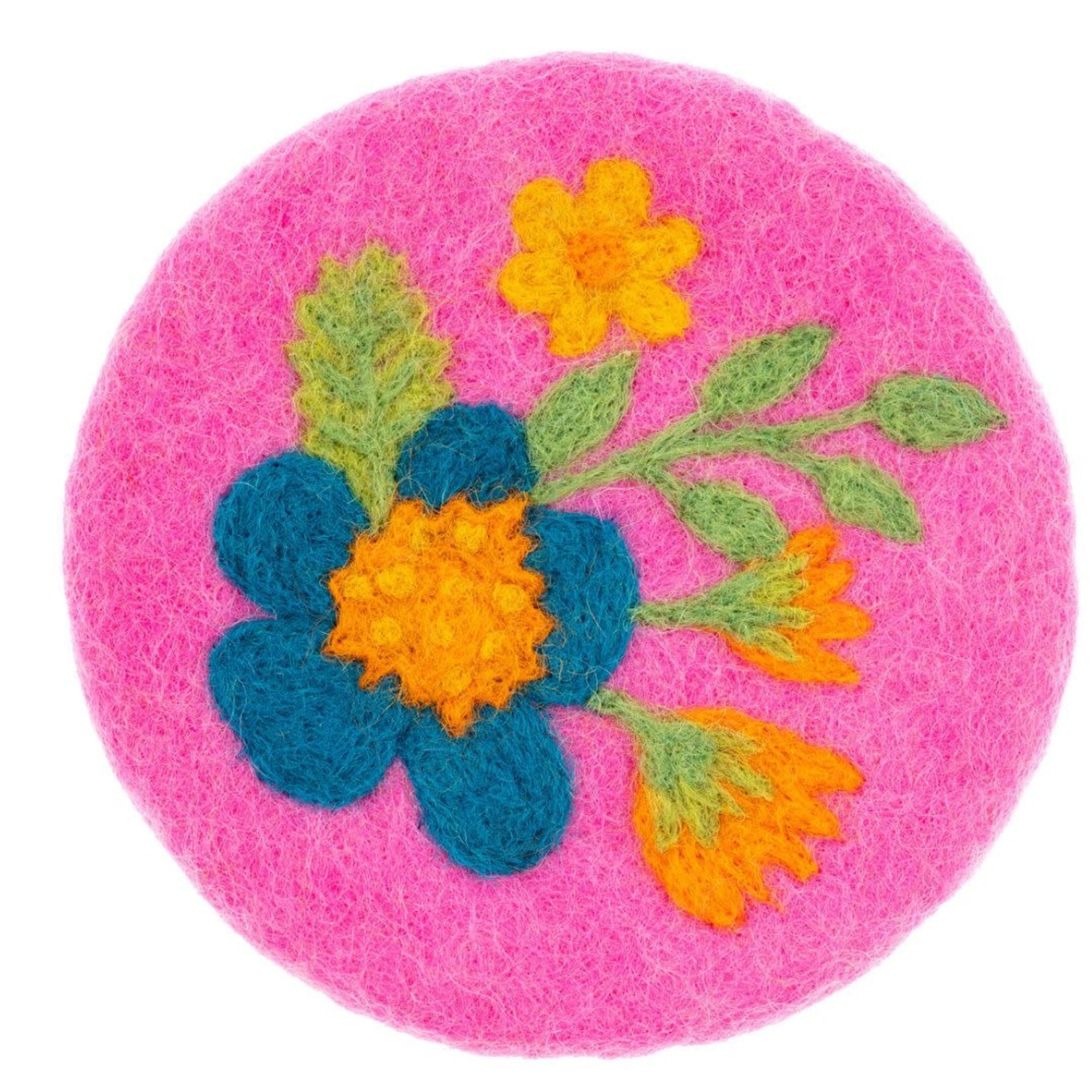 m. lynne designs colorful felt floral coaster