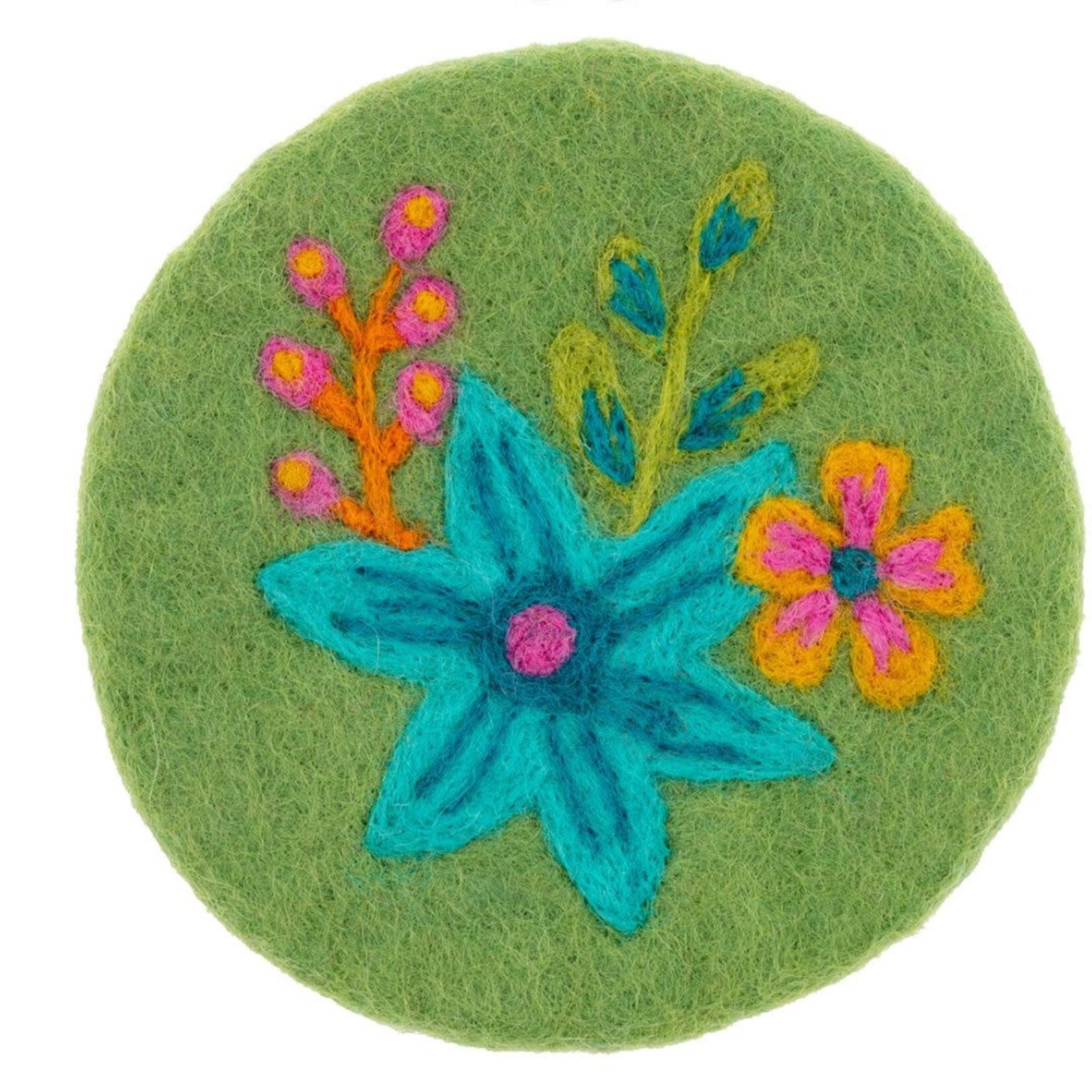 m. lynne designs colorful felt floral coaster