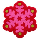 m. lynne designs retro pink & red snowflake trivet
