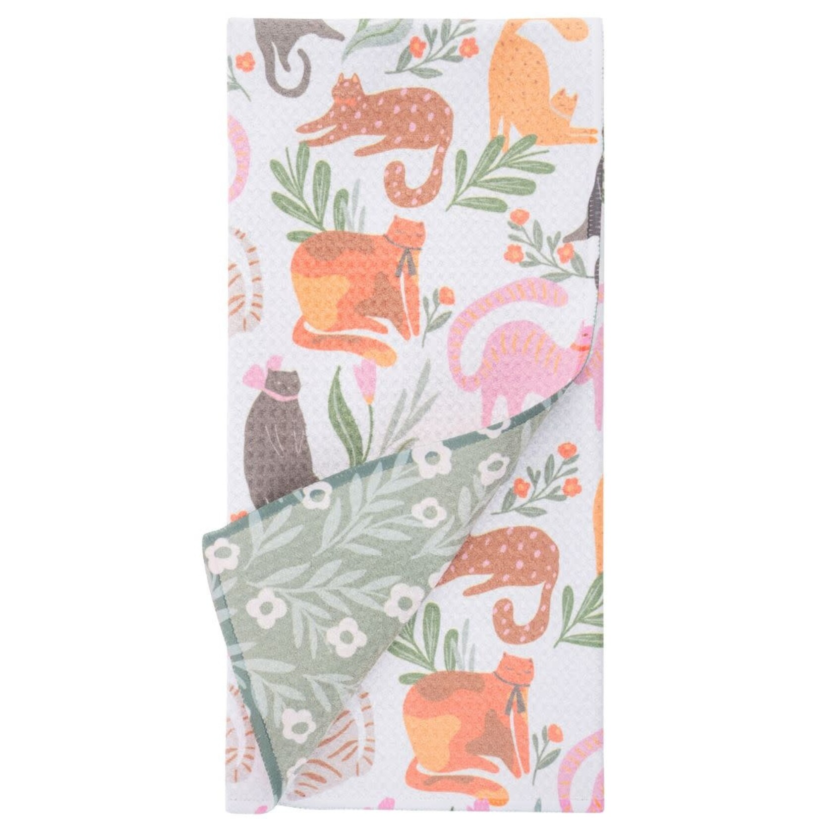 m. lynne designs cat tea towel microfiber