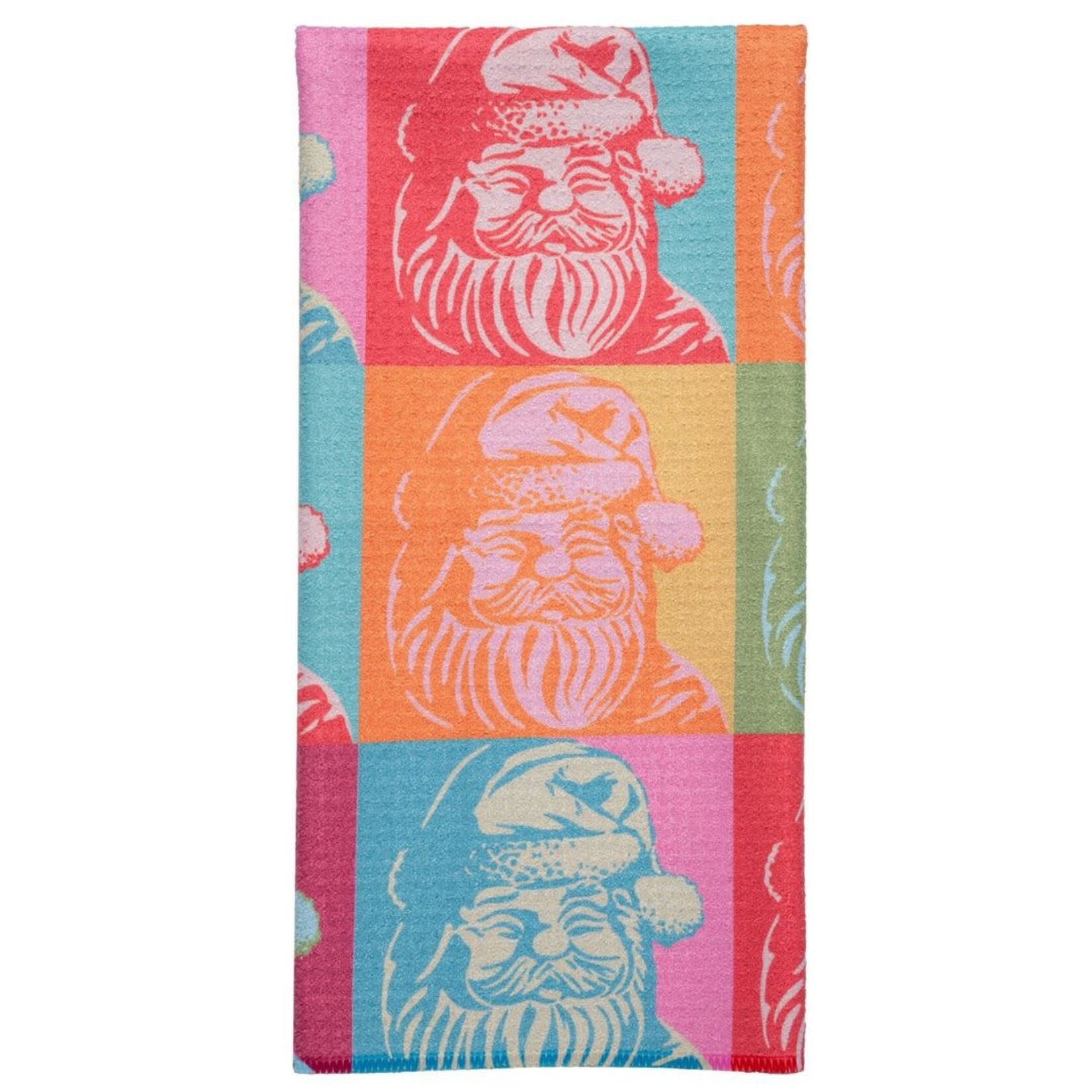 m. lynne designs retro santa microfiber tea towel