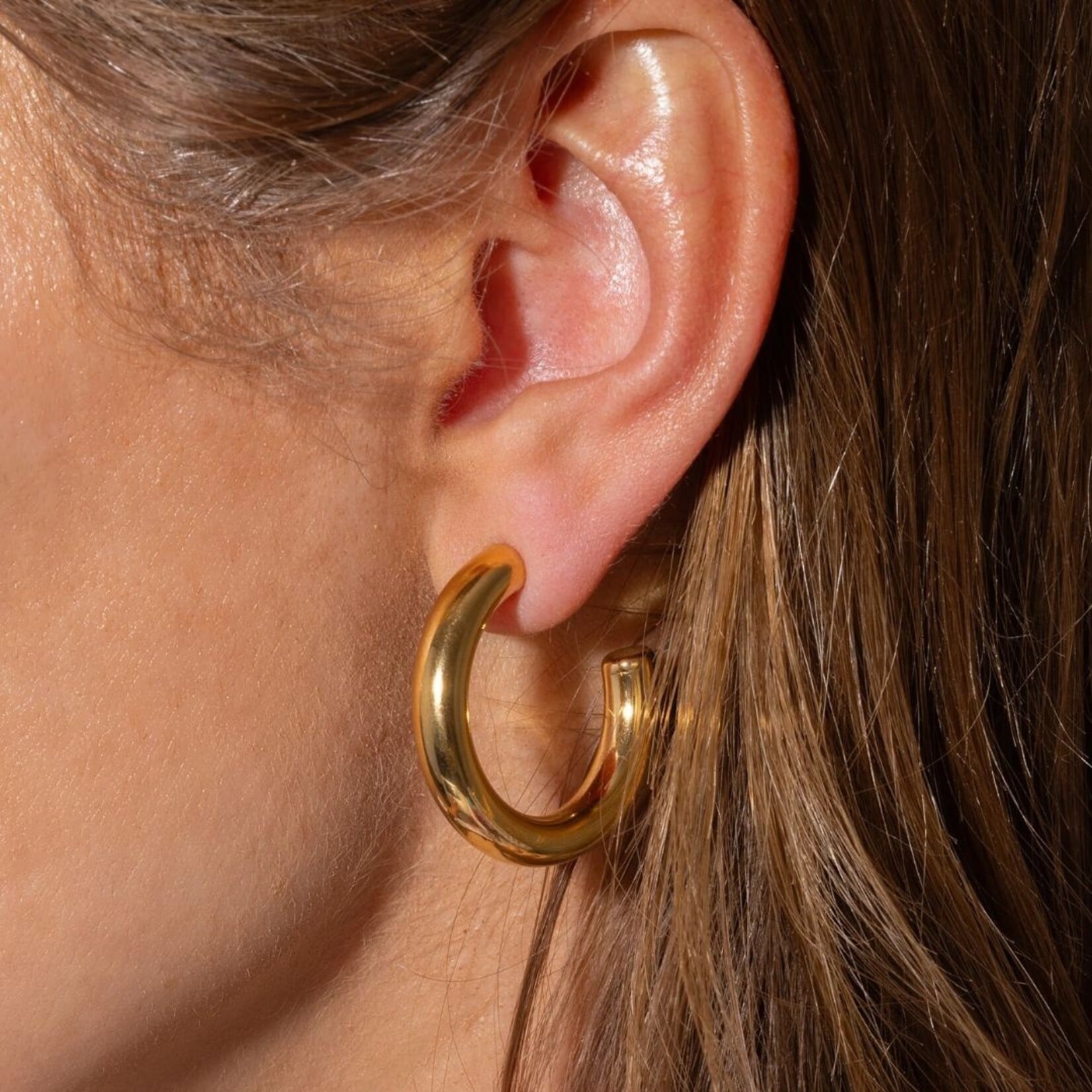 taylor elliott designs terry gold hoop medium earring