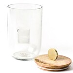 happy everything small glass jar with wooden lid