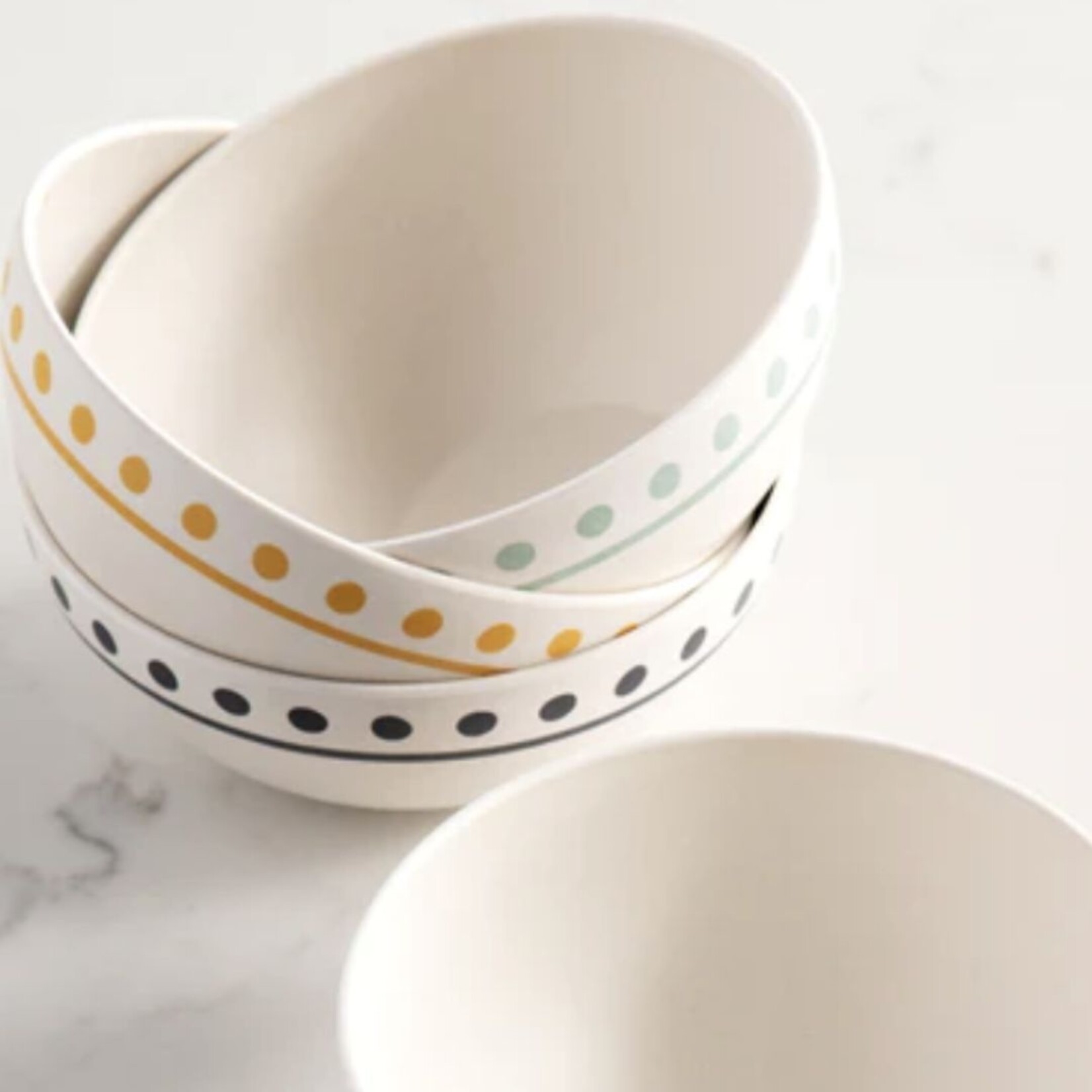 m. lynne designs mint dots bamboo bowl