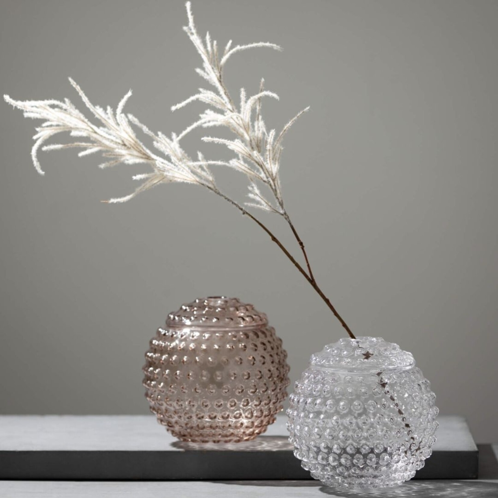 m. lynne designs glass hobnail vase