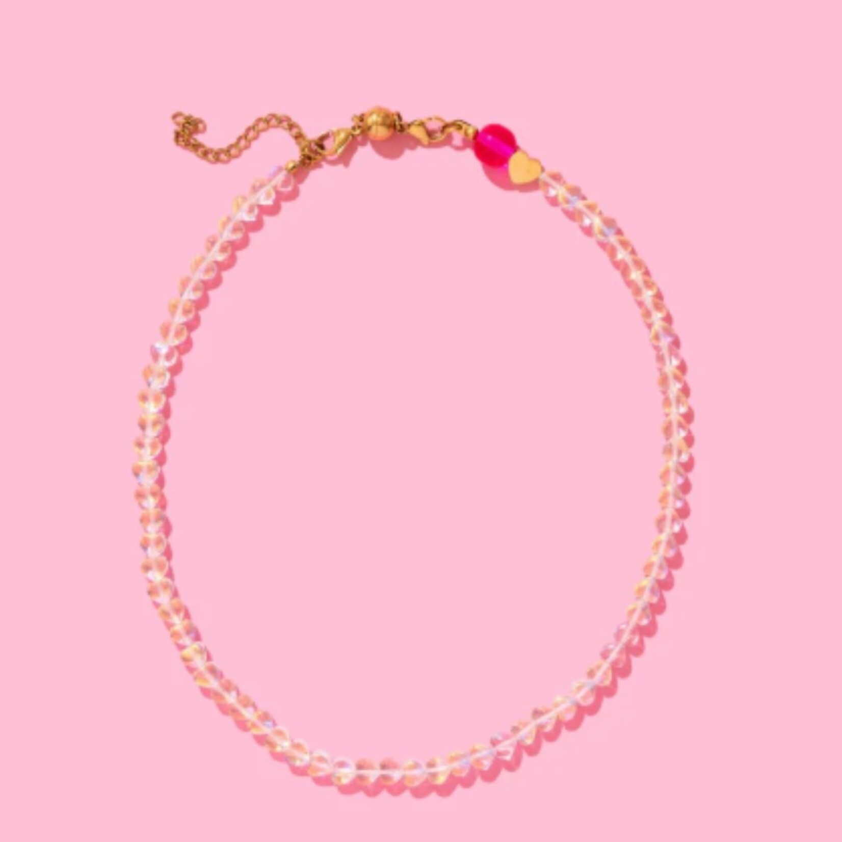 taylor elliott designs clear nora hearts necklace