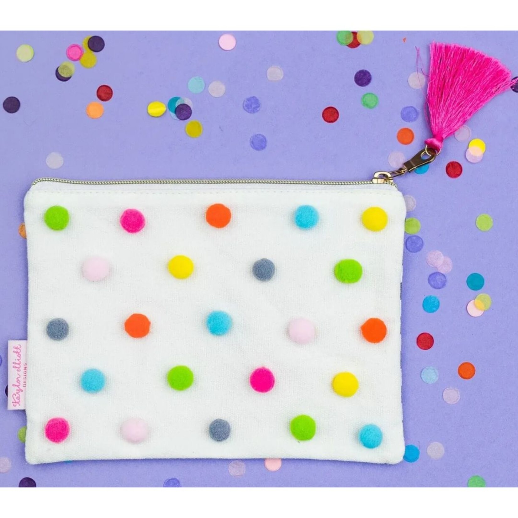 taylor elliott designs pom pom medium pouch
