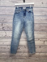 Cello High Rise Mom Skinny Jeans w/ Rawcut Hem