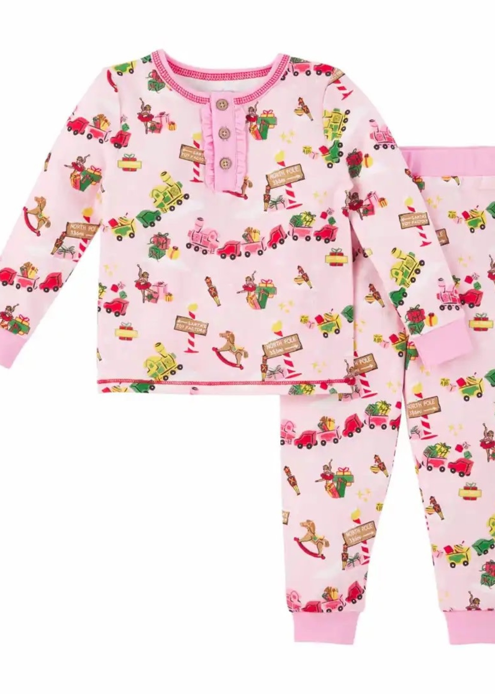 Mud Pie Pink Toyland Pajama Set