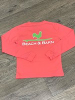 Beach and Barn Kids Surfing Rooster Tee Long Sleeve