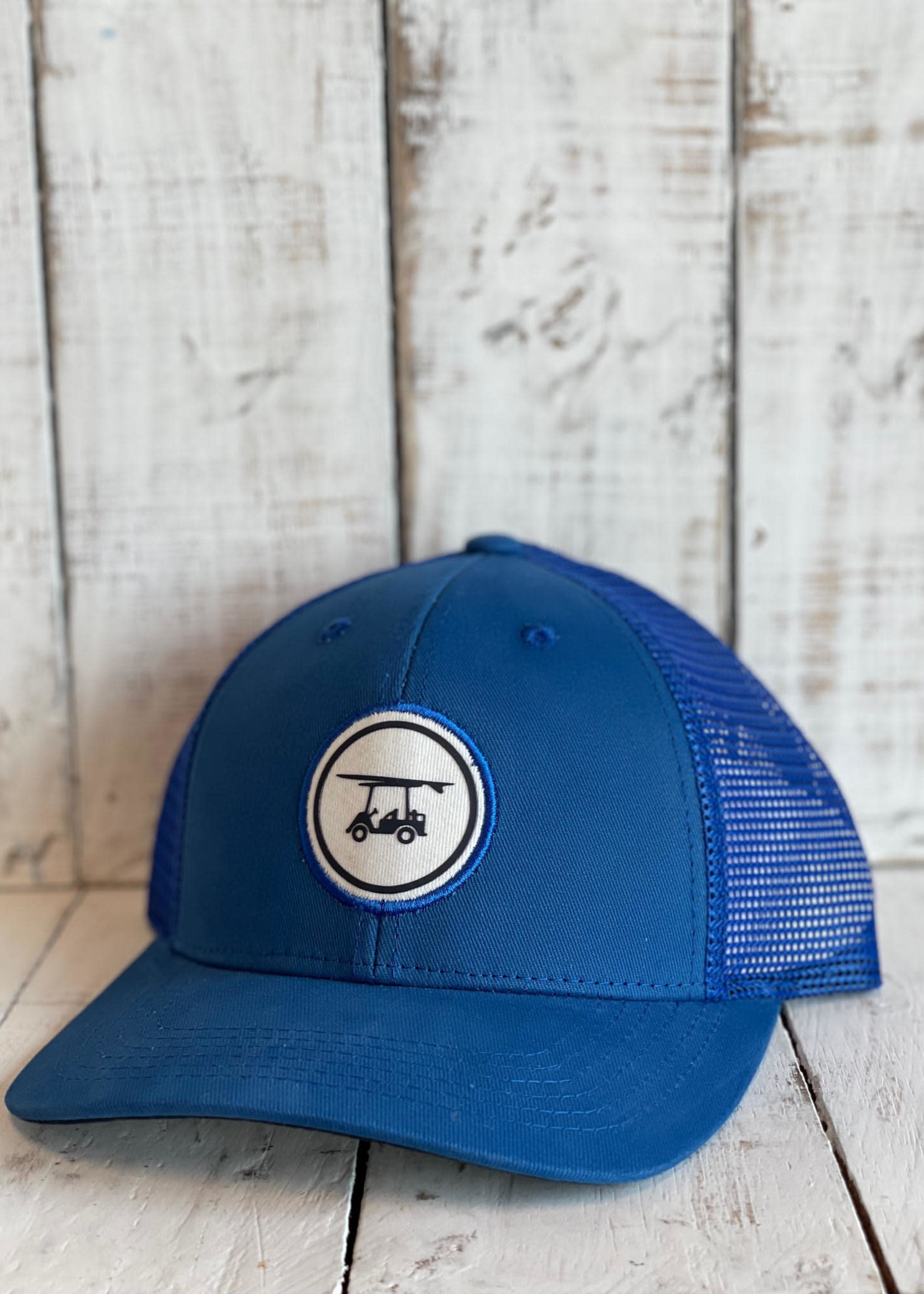 Bald Head Blues Royal Blue Circle Logo Trucker Hat