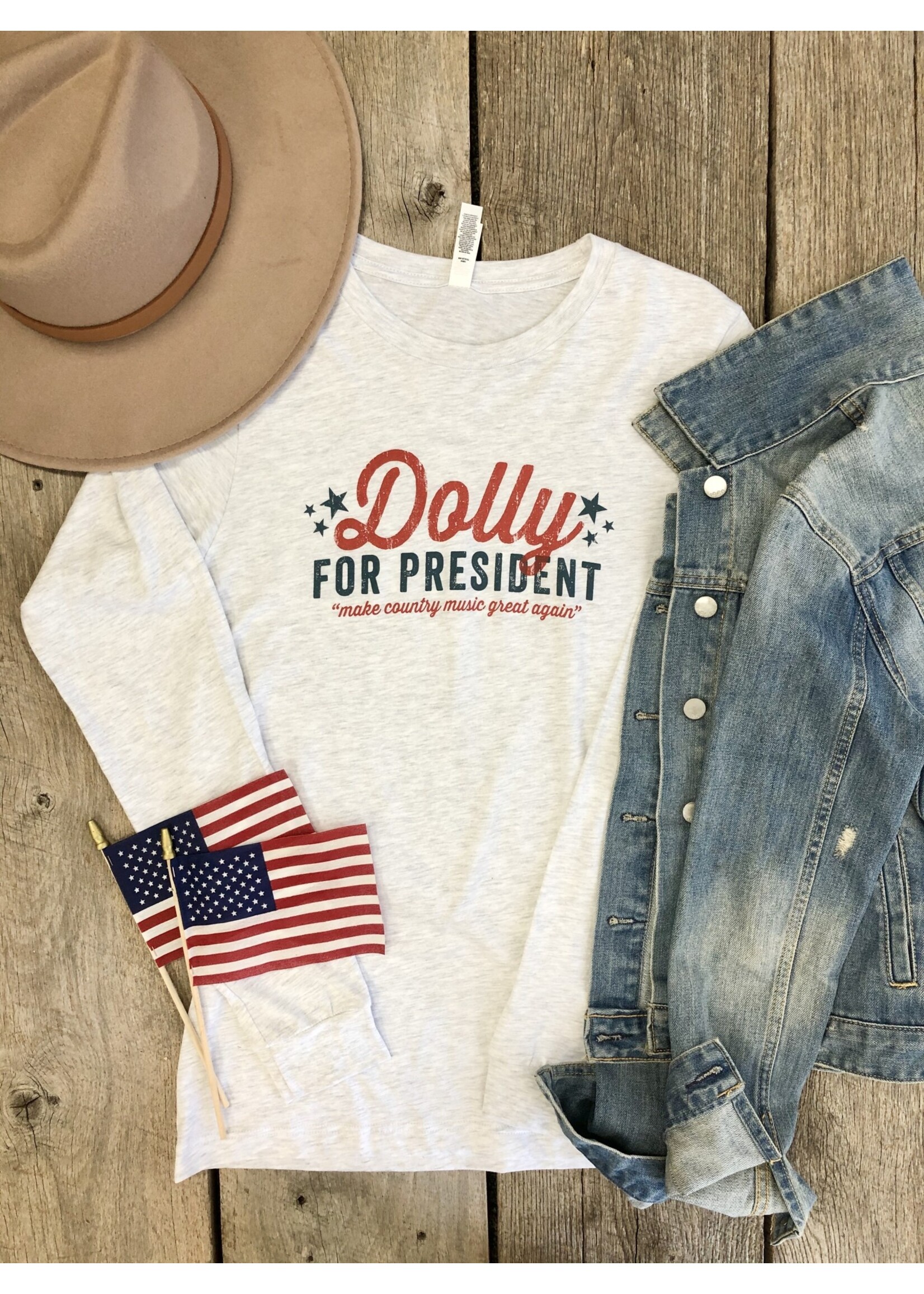 Southern Fried Design Dolly For President L/S Shirt