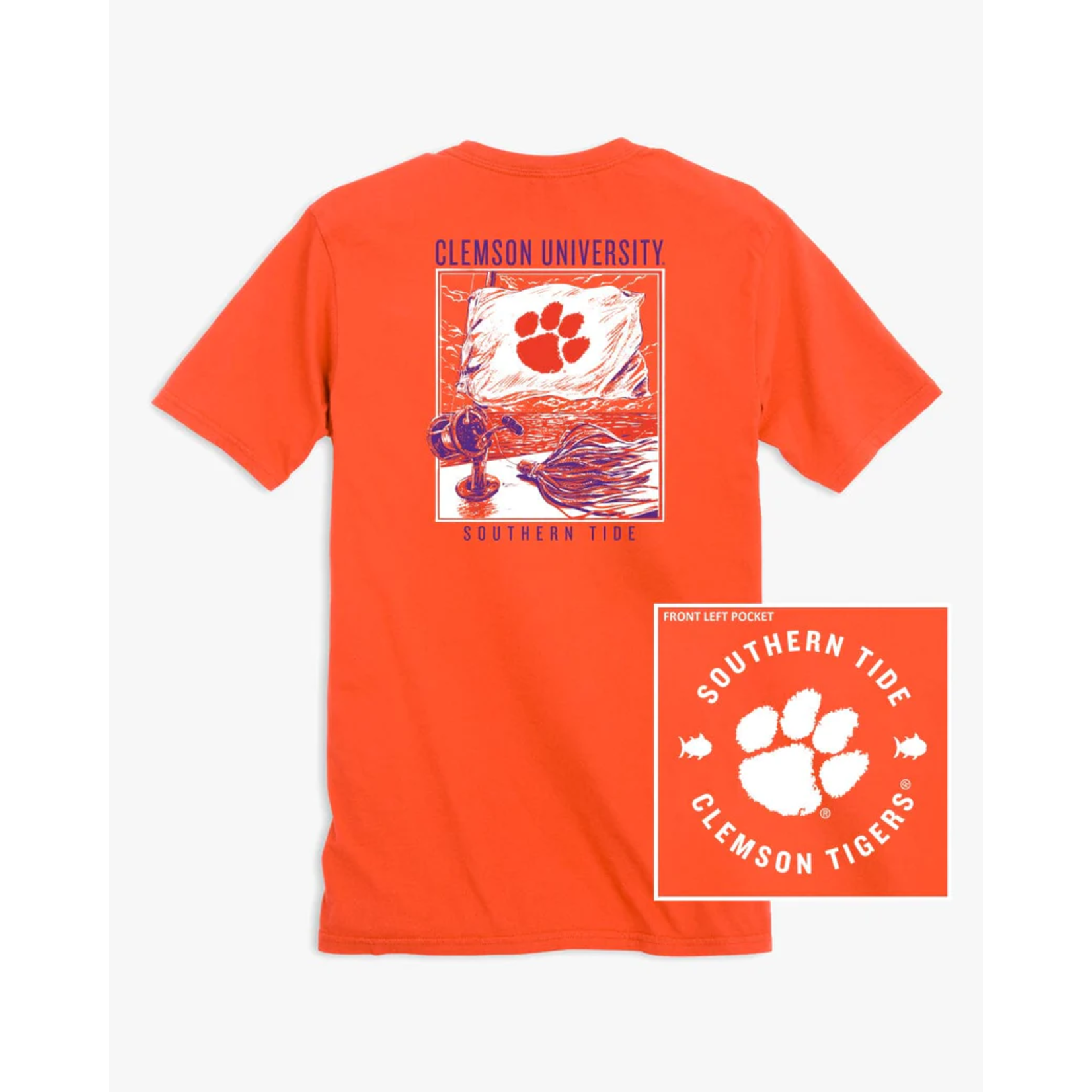 Southern Tide Clemson Tigers Fishing Flag Tee