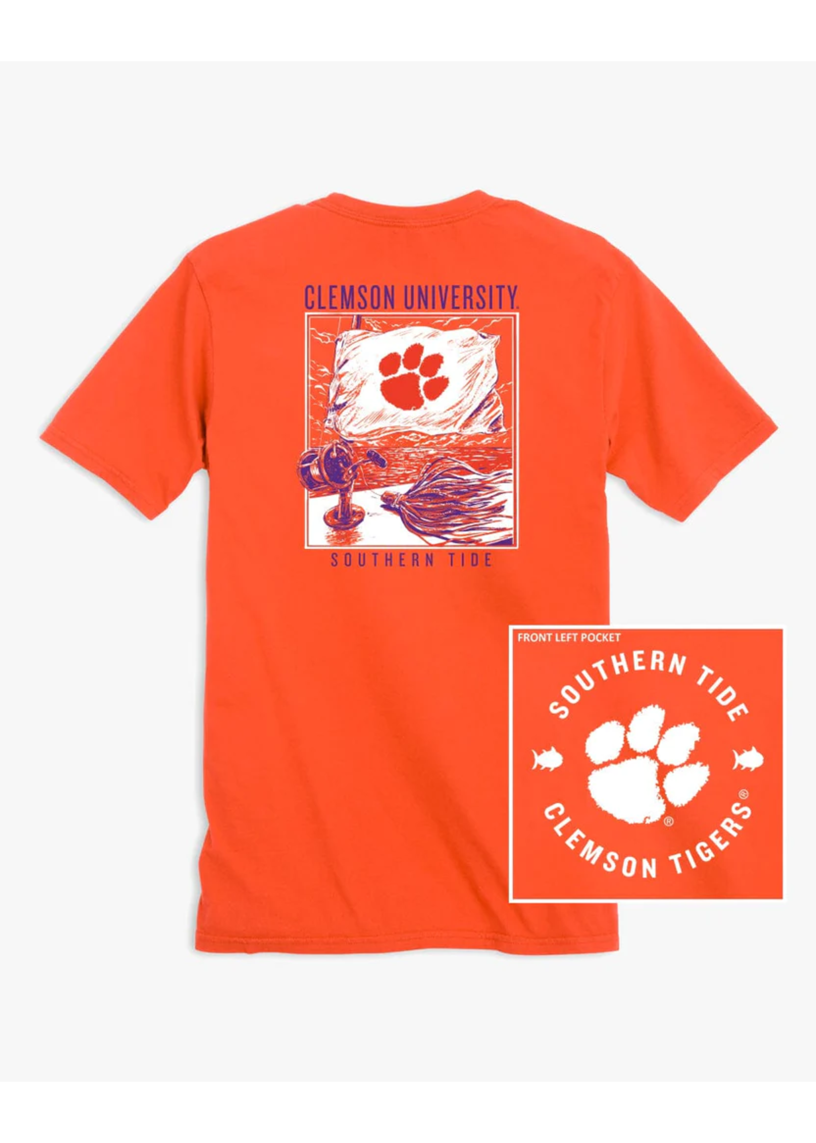 Southern Tide Clemson Tigers Fishing Flag Tee