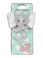 Bearington Collection Lil' Spout Gray Elephant Paci Clip
