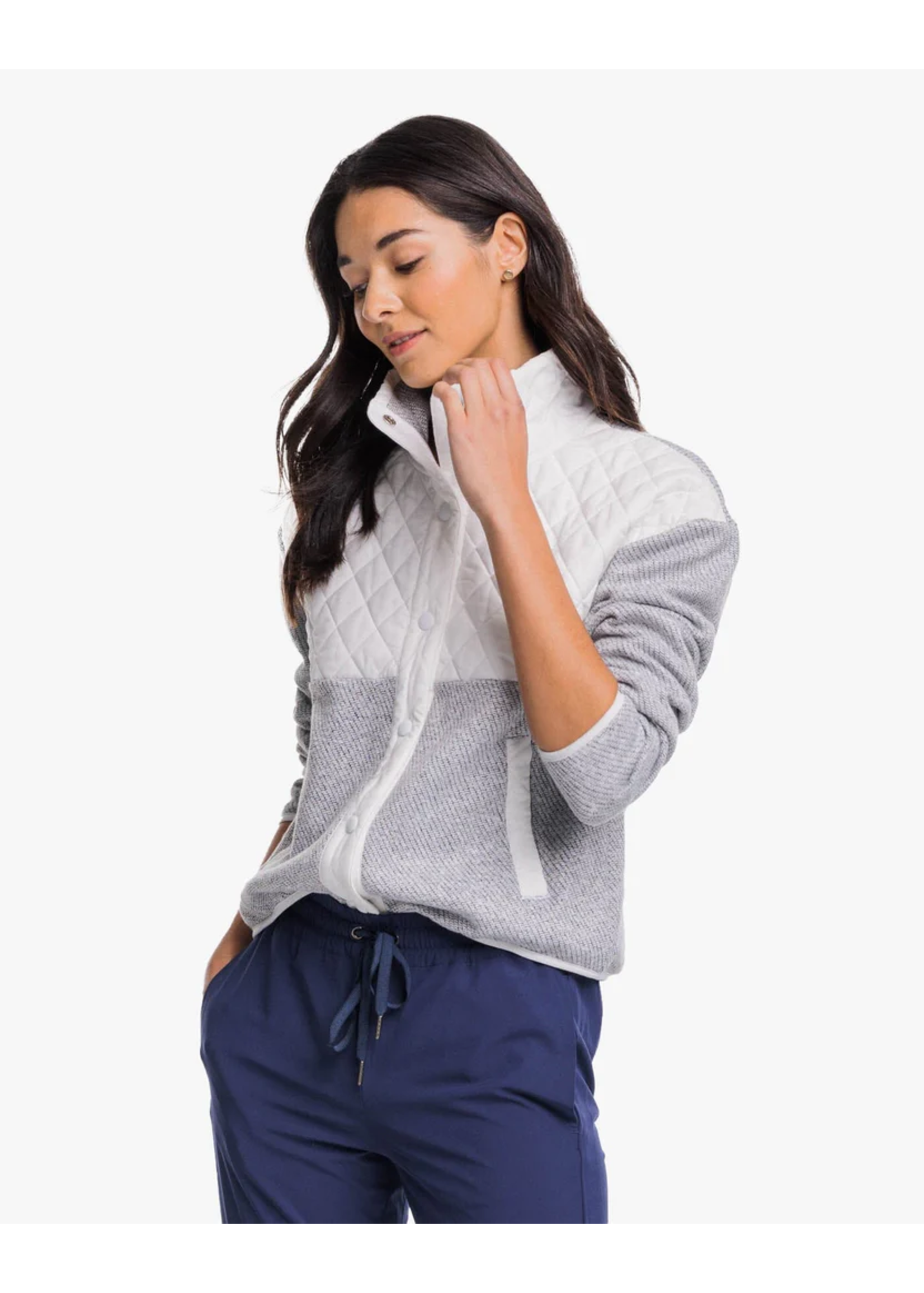 Southern Tide Gracen Heather Mixed Media Jacket