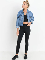 Mono B Raw & Ribbed Crop Denim Jacket