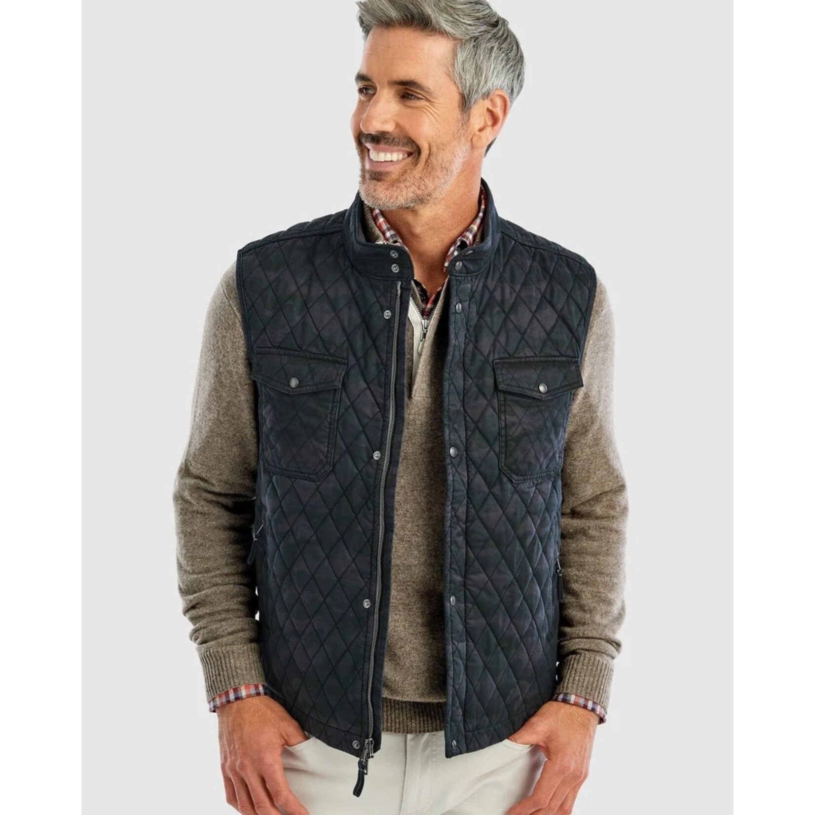 Johnnie-O Goose Camo Quilted Vest
