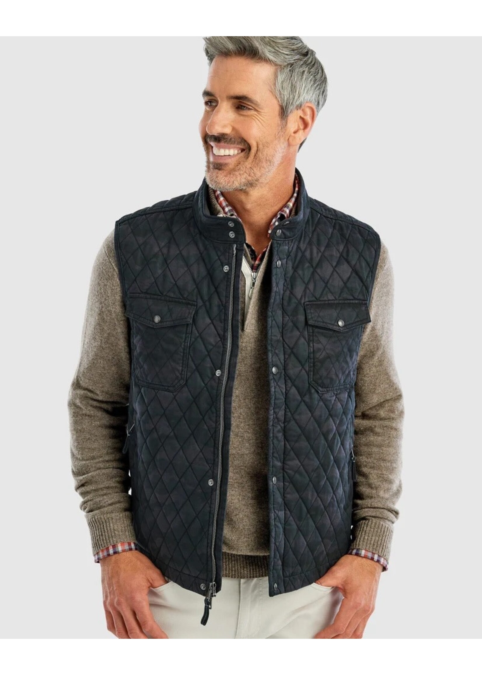 Johnnie-O Goose Camo Quilted Vest