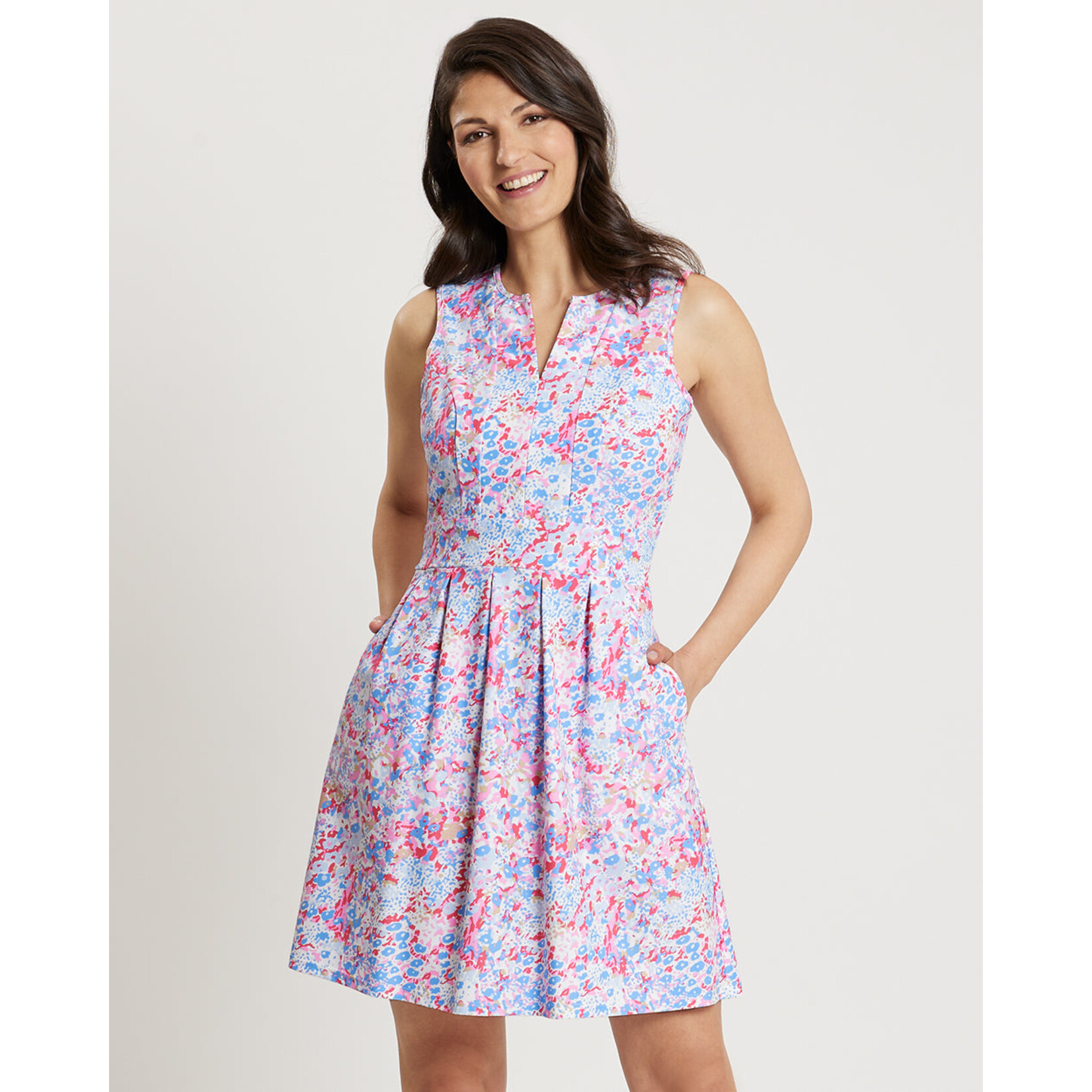Jude Connally Julie Dress - Watercolor Floral Periwinkle