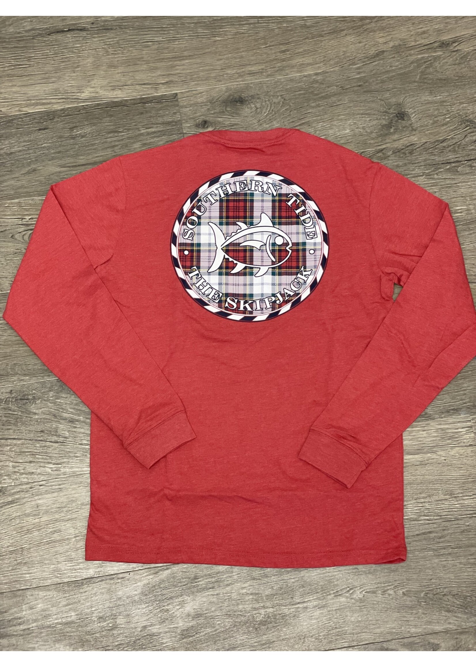 Southern Tide Heather Plaid Skipjack Medallion L/S Tee