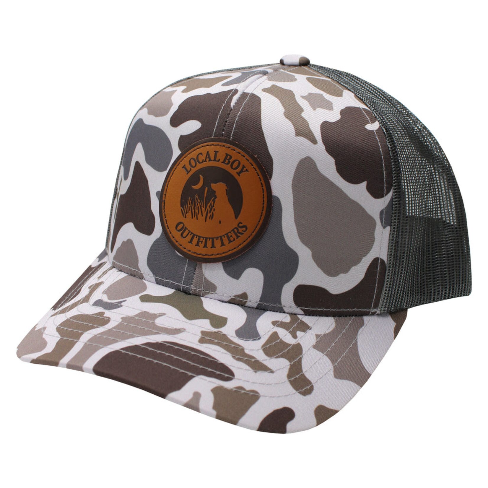 Local Boy Gray Camo Patch Trucker Hat Charcoal