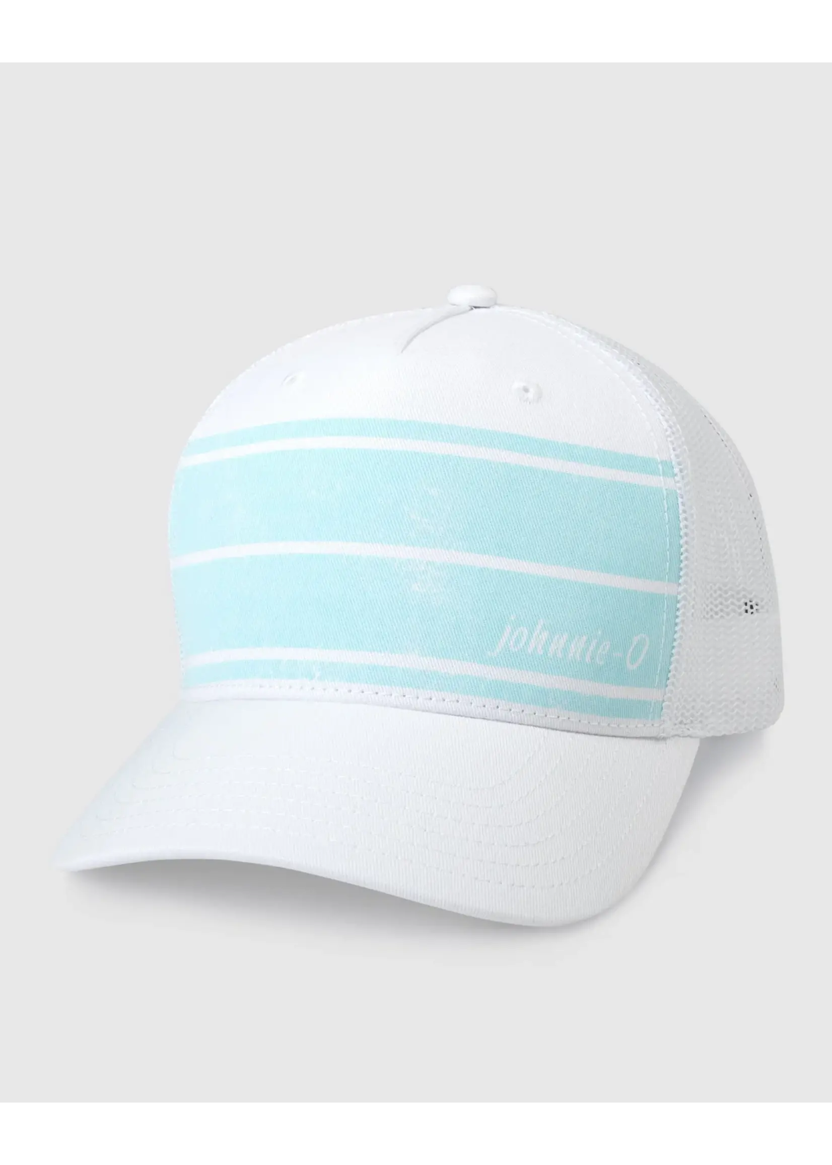 Johnnie-O Blue Stripe Hat - White