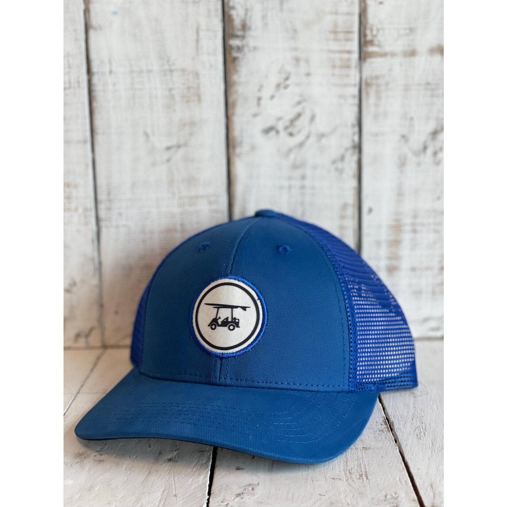 Bald Head Blues Royal Blue Circle Logo Trucker Hat