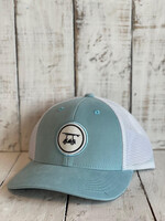 Bald Head Blues Light Blue Circle Logo Trucker Hat