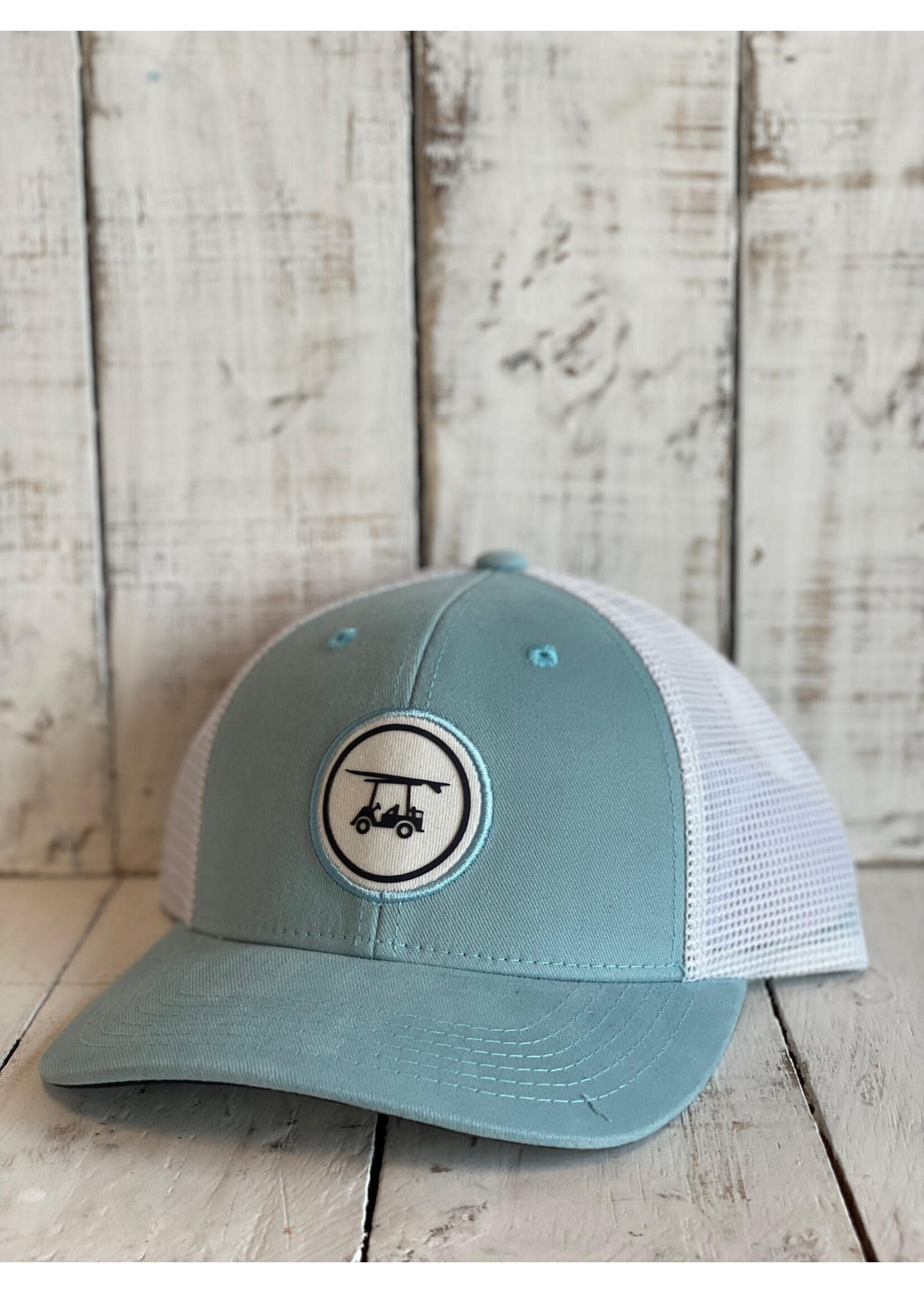 Bald Head Blues Light Blue Circle Logo Trucker Hat