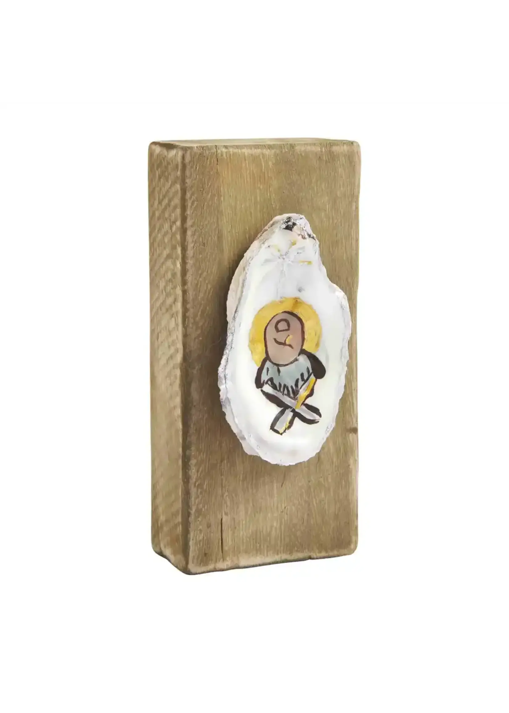 Mud Pie Baby Jesus Nativity Oyster Plaque