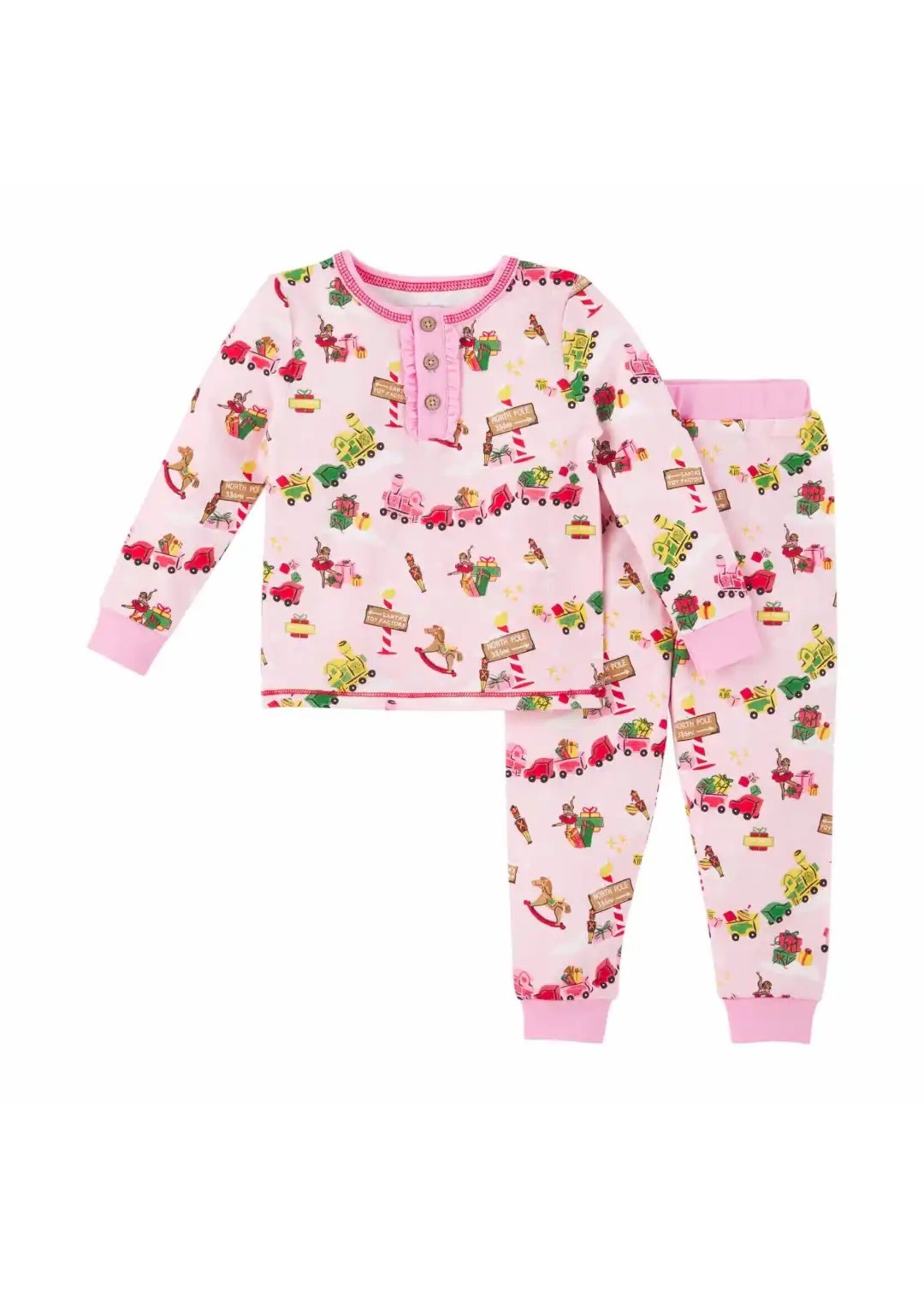 Mud Pie Pink Toyland Pajama Set