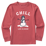 Life is Good Youth Chill Snowman L/S Crusher Tee