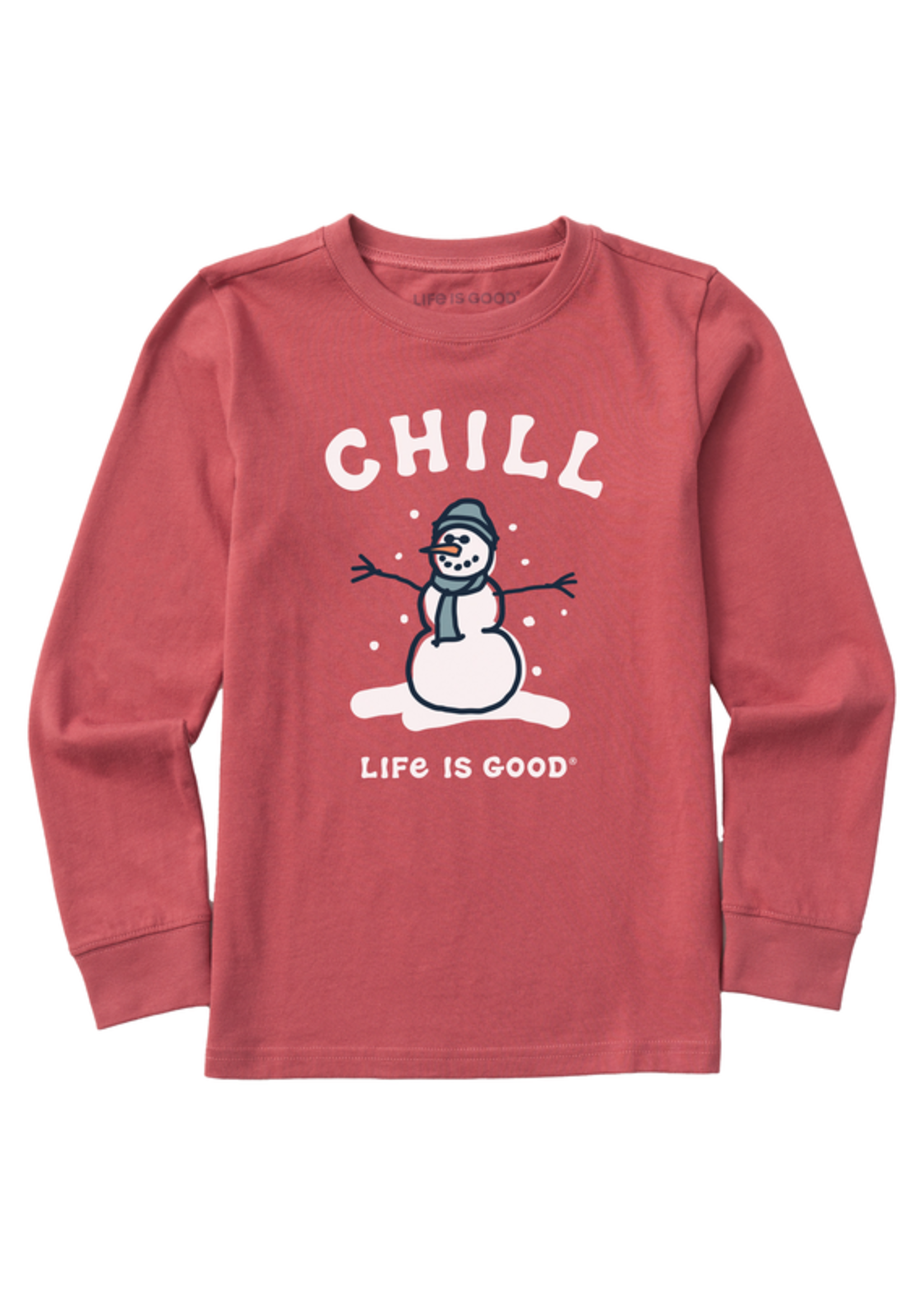Life is Good Youth Chill Snowman L/S Crusher Tee