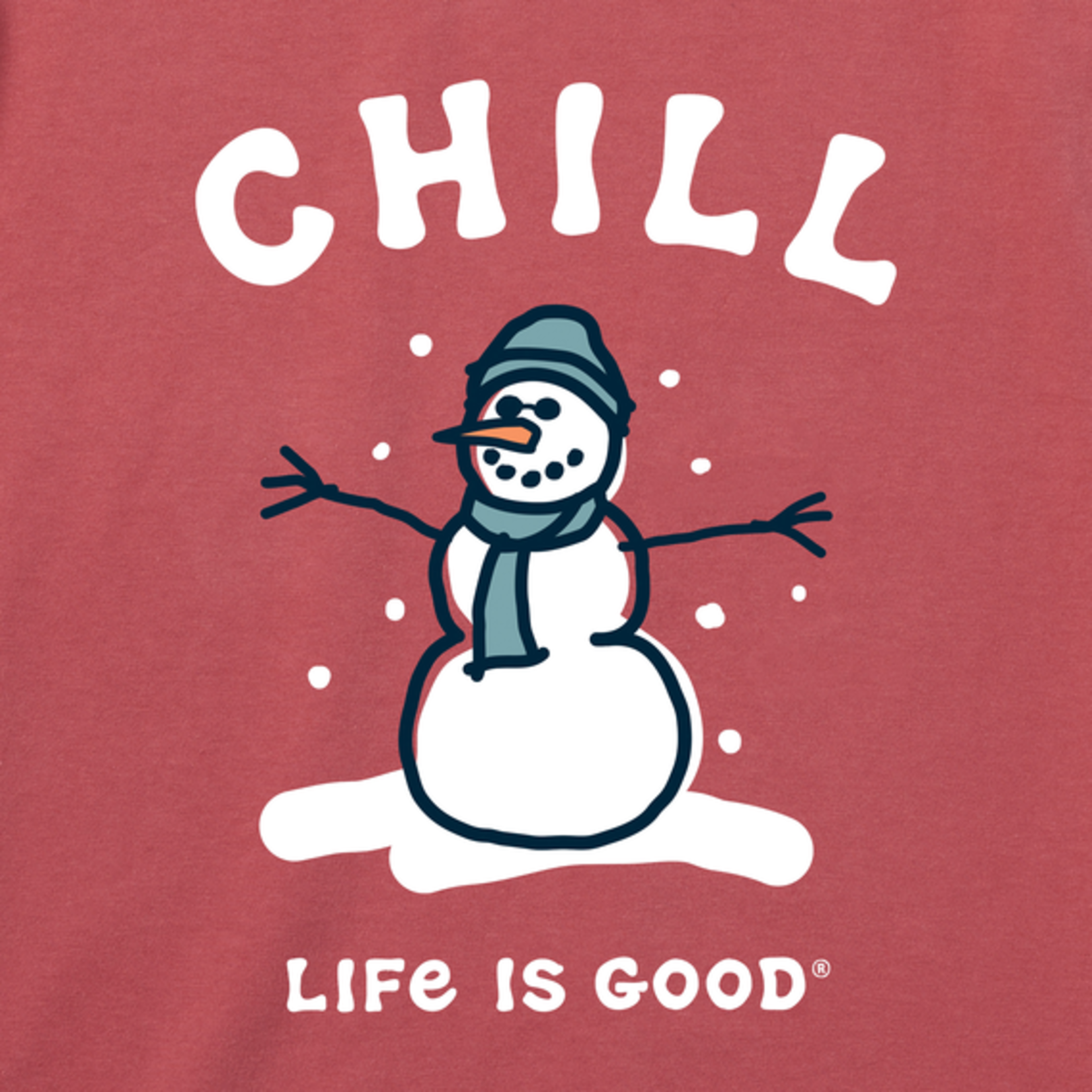 Life is Good Youth Chill Snowman L/S Crusher Tee