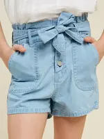 Hayden Belted High-Rise Paperbag Shorts