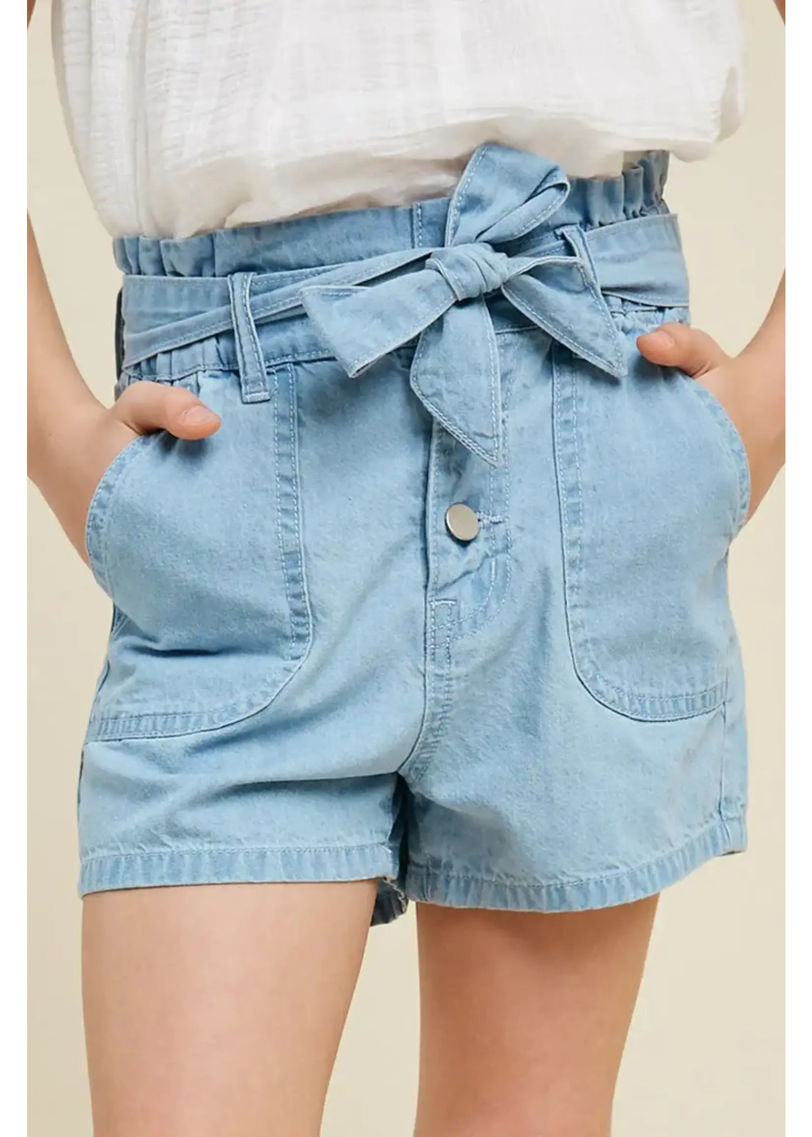 Hayden Belted High-Rise Paperbag Shorts
