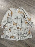 Hayden Hayden Long Sleeve Leopard Pleated Dress