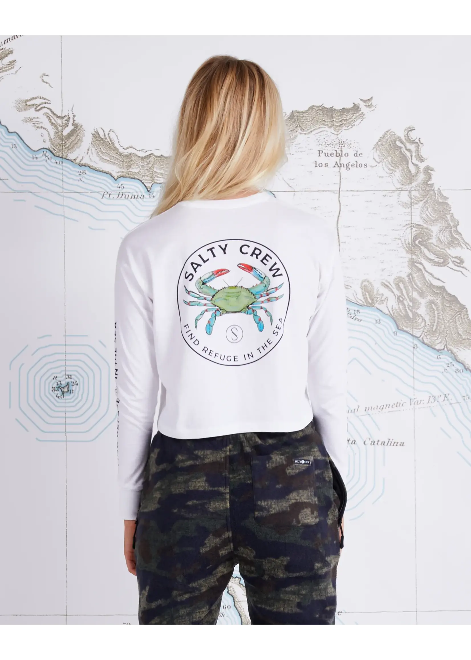 Salty Crew Blue Crabber L/S Crop