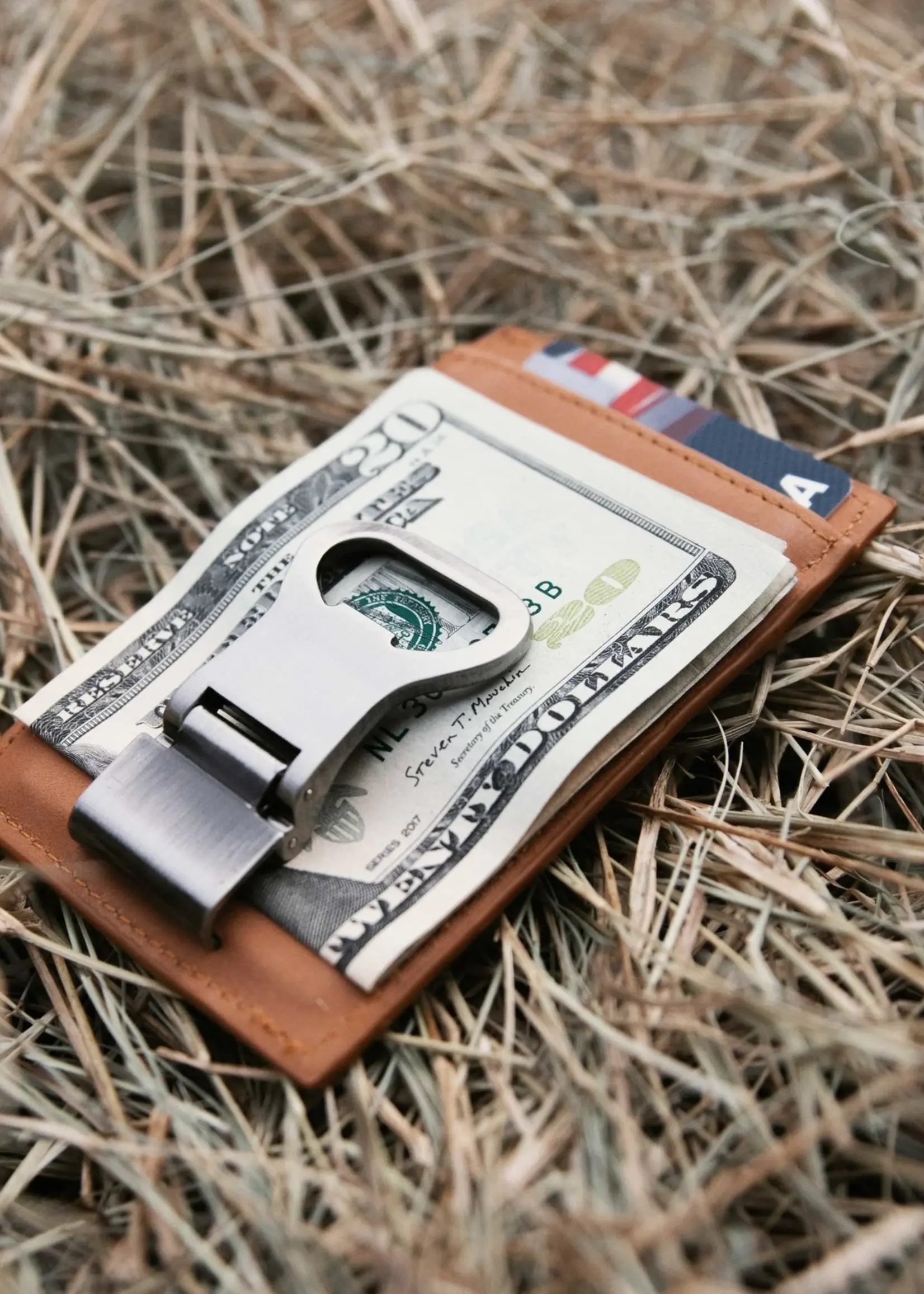 Old South Leather money Clip w/ Bottle Opener