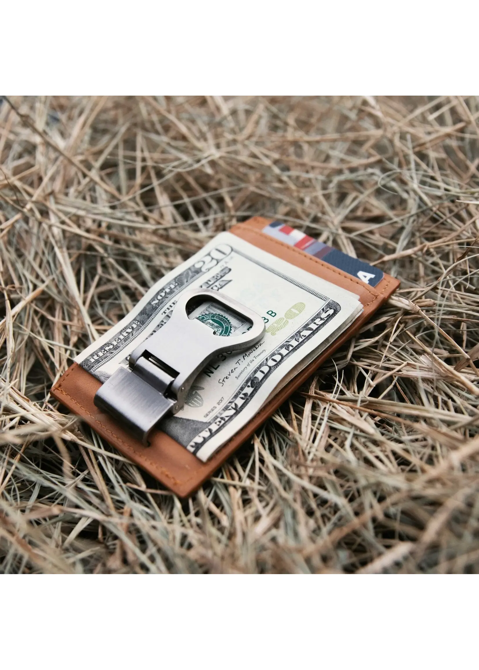 Old South Leather money Clip w/ Bottle Opener