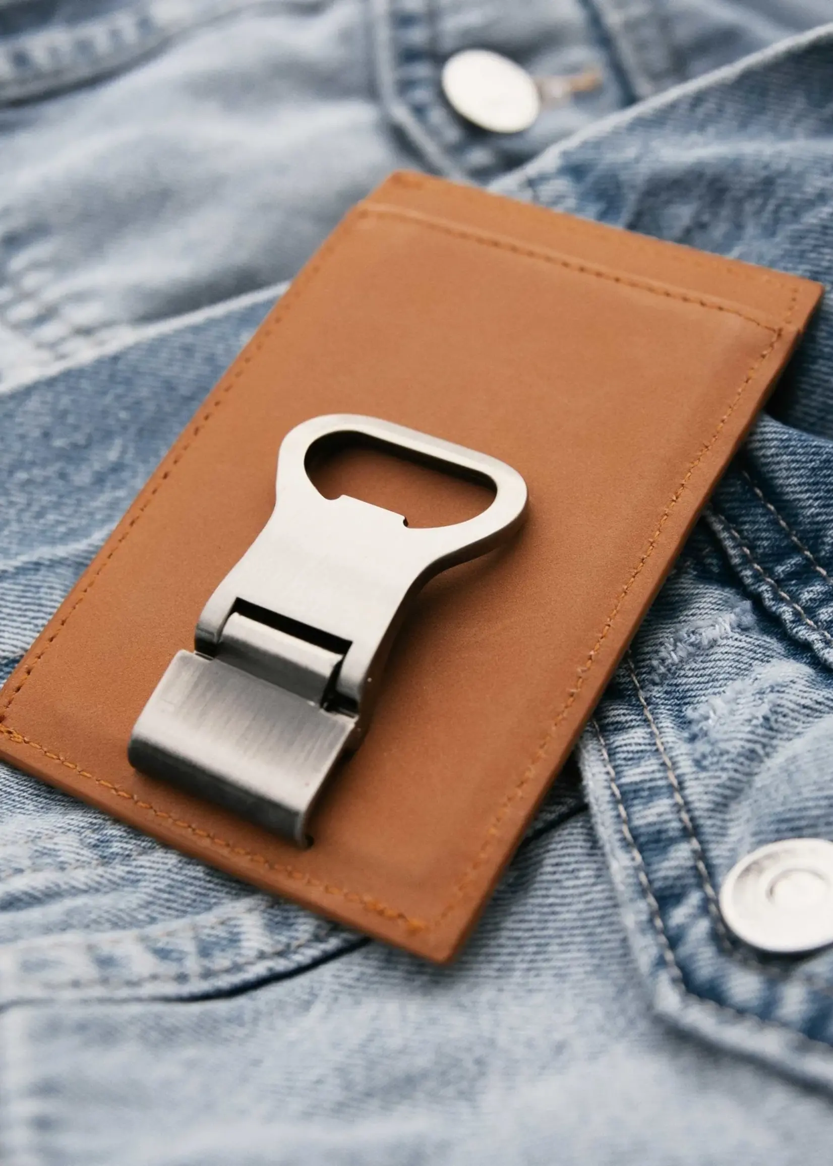 Old South Leather money Clip w/ Bottle Opener
