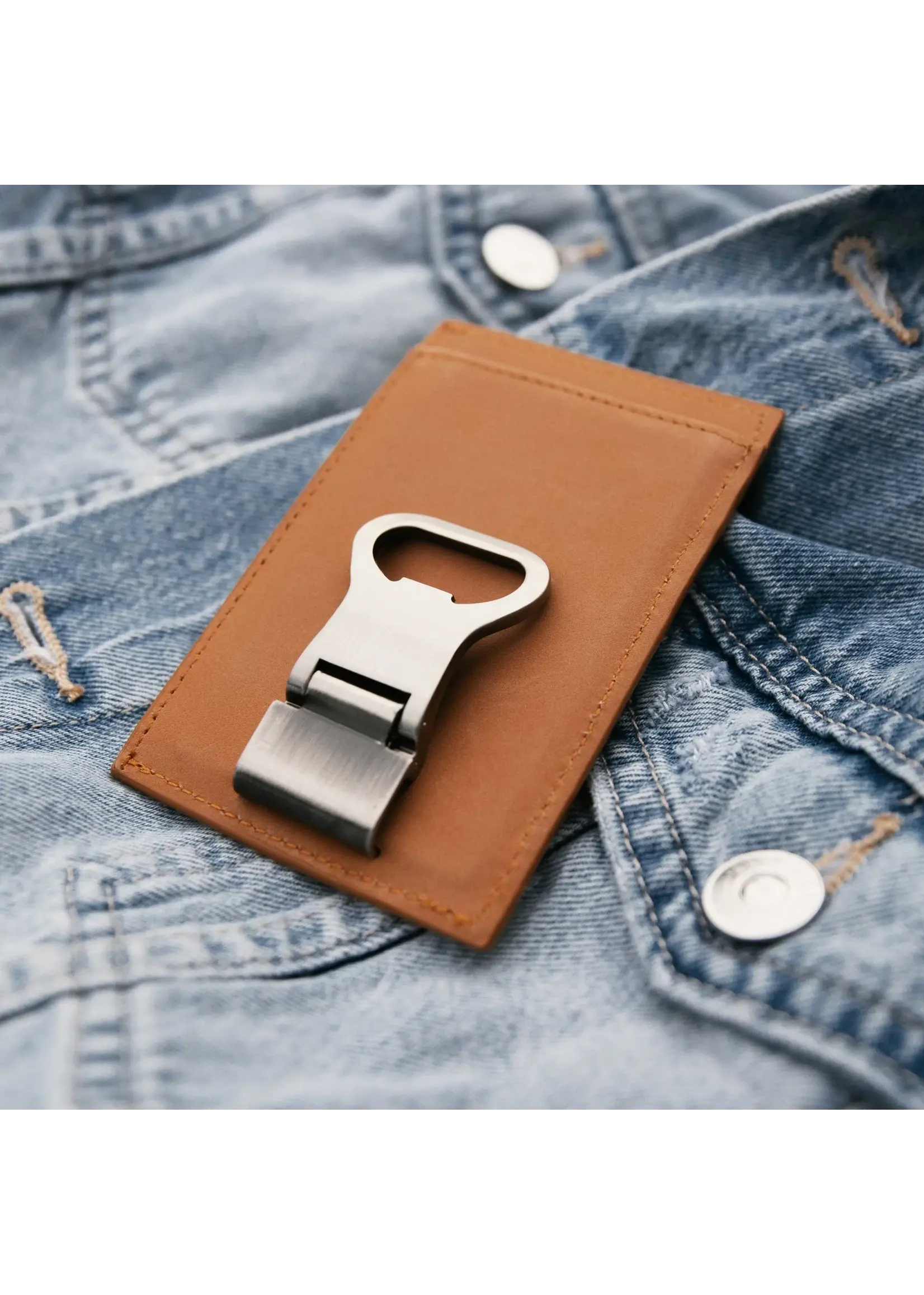 Old South Leather money Clip w/ Bottle Opener